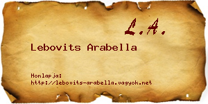 Lebovits Arabella névjegykártya